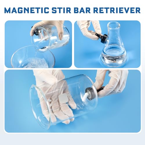 ANZESER Magnetic Stirrer with 4PCS Stir Bars Set Stir Plate with Stir Bar Retriever (NO Heating) 3000mL Magnetic Mixer 3000RPM Lab Stirrer