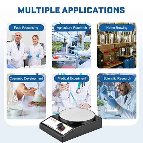 ANZESER Magnetic Stirrer with 4PCS Stir Bars Set Stir Plate with Stir Bar Retriever (NO Heating) 3000mL Magnetic Mixer 3000RPM Lab Stirrer