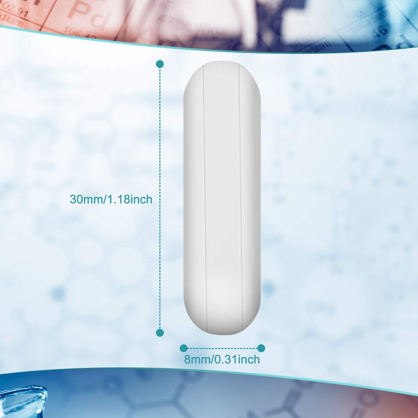 Weewooday 8 Pieces PTFE Magnetic Mixer Stirrer Bar, White Color Stainless Steel Laboratory PTFE Stir Plate Bar, Mixing Plate Magnet Stick (30 mm/ 1.18 Inch)