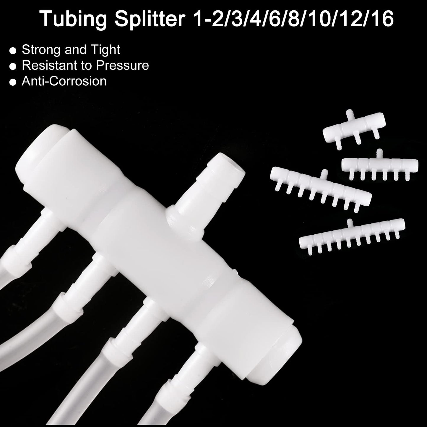 uxcell 5Pcs 8mm to 5.5mm 3 Ways Air Line Tubing Splitter Connector Fish Tank Oxygen Pipe Air Tubing Adapter for Aquarium, White
