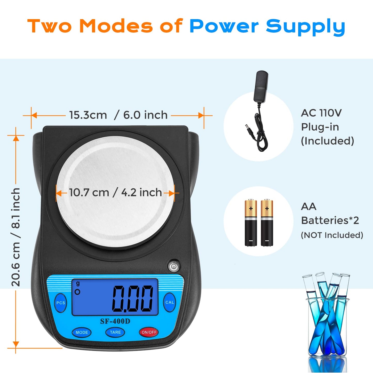 Bonvoisin Digital Lab Scale 600g x 0.01g Precision Electronic Scale LCD Display Analytical Balance Jewelry Scale Scientific Scale 0.01g Accuracy