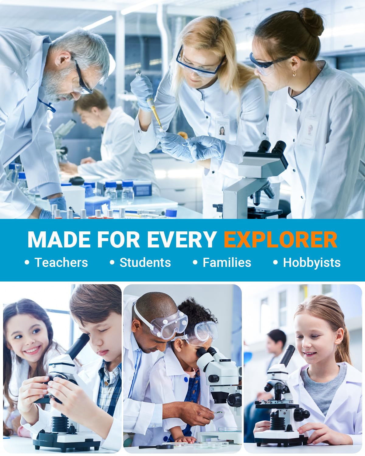 Microscope Slides and Covers Kit – 50 Blank Pre-Cleaned Glass Slides for Microscope, 100 Cover Slips, for Teachers, Students, Families, and Science Enthusiasts