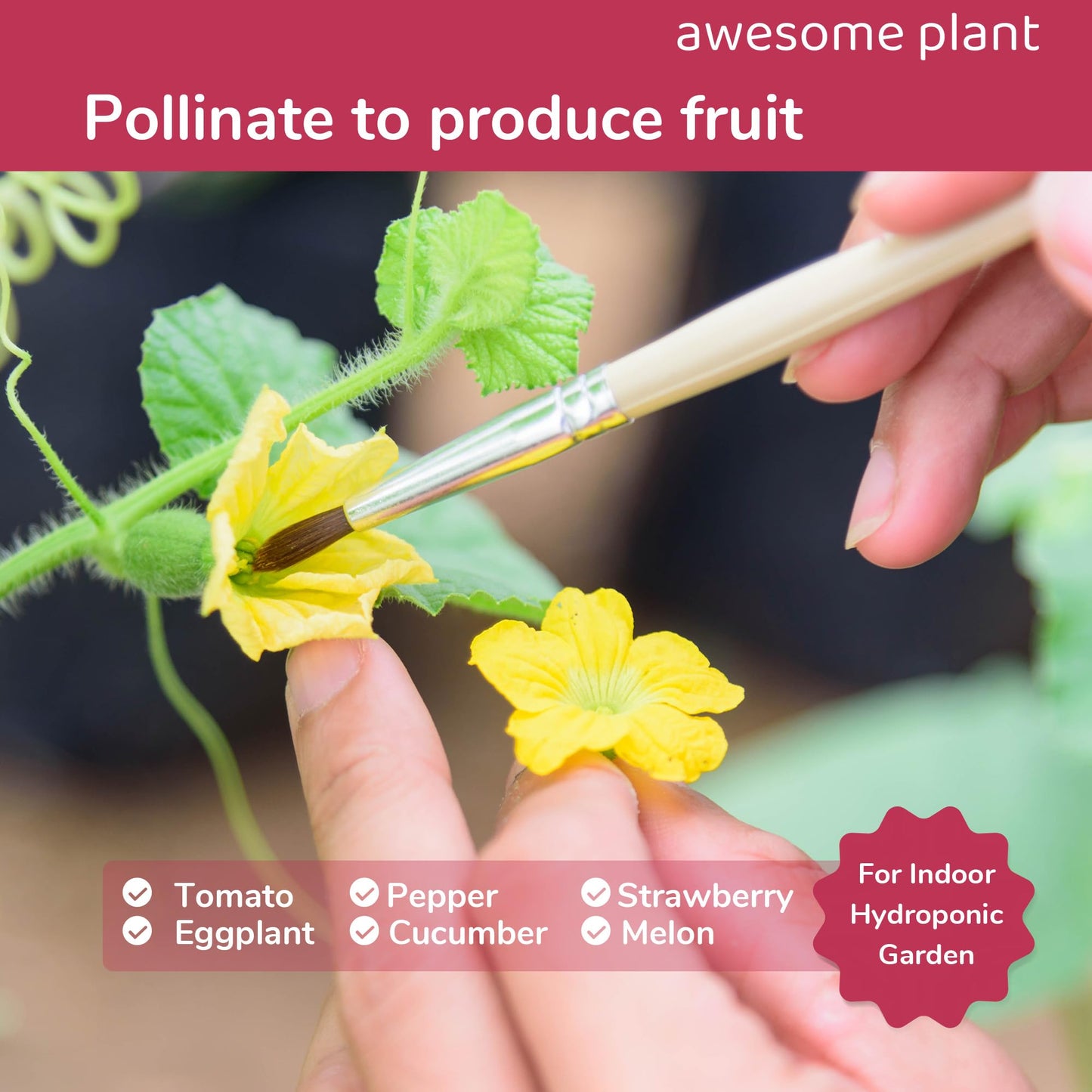 Awesome Plant 12 Pcs Pollination Brush for Indoor Hydroponic Gardens