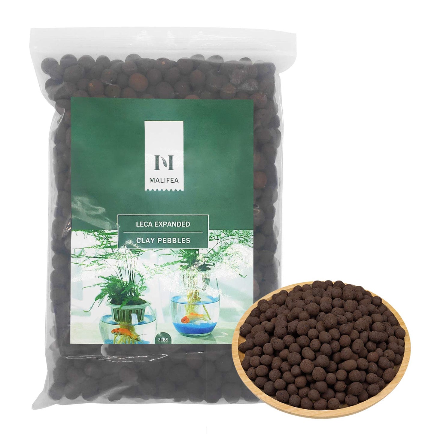 Malifea 2LBS Leca Expanded Clay Pebbles Hydroponics Supplies for Indoor Garden Plants (2LBS)