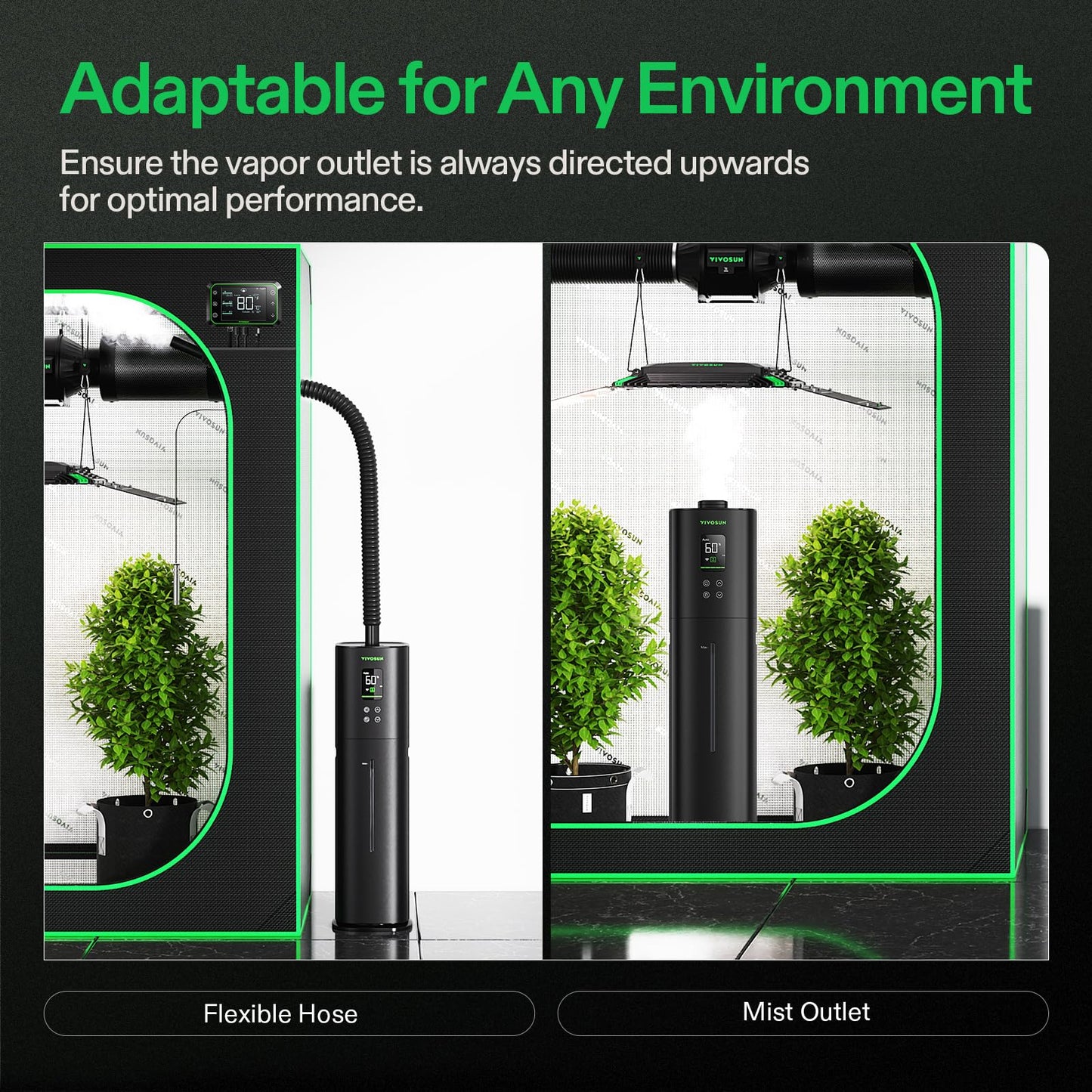 VIVOSUN AeroStream H09 Intelligent Wi-Fi Humidifier, 2.38 Gal / 9 L Humidifier with Temp & Humidity Probe, Smart Remote Control, Designed for Growers