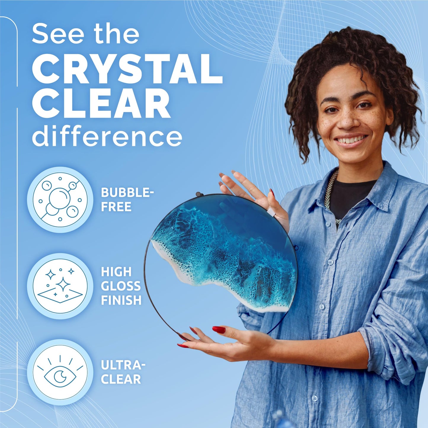 Craft Resin 1 Gallon Clear Epoxy Kit – Food Safe, UV Resistant, Beginner-Friendly