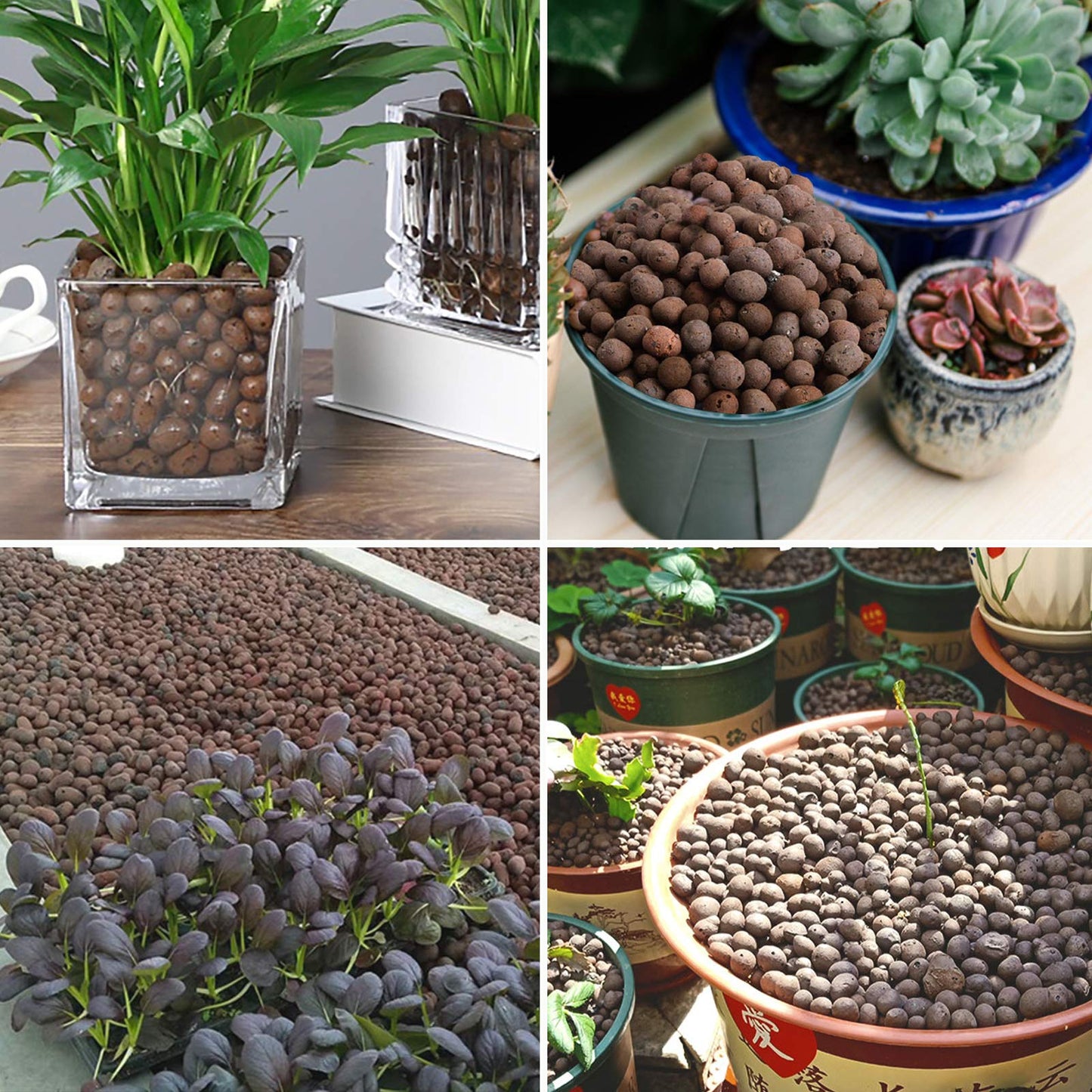 Malifea 2LBS Leca Expanded Clay Pebbles Hydroponics Supplies for Indoor Garden Plants (2LBS)
