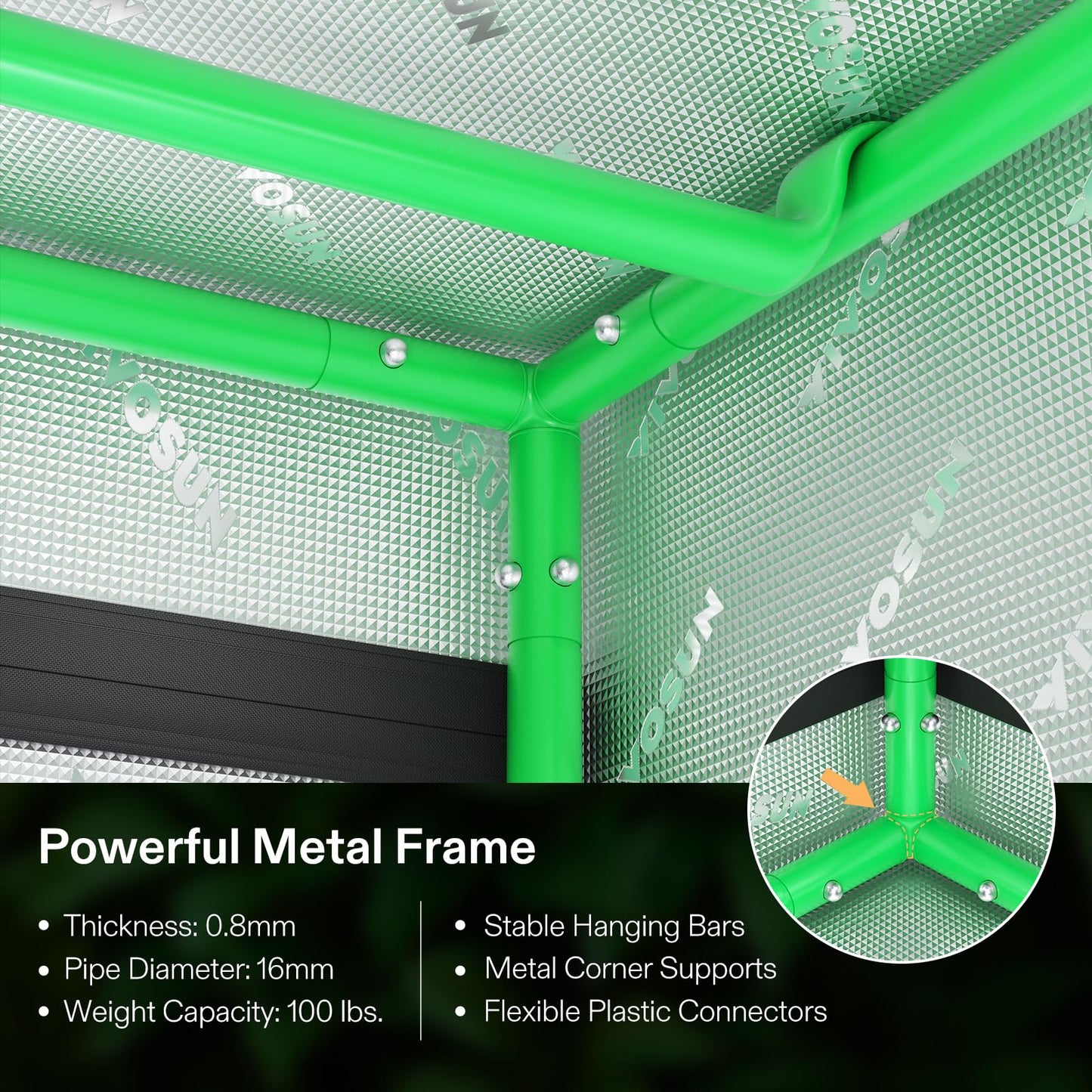 VIVOSUN 2-in-1 4x3 Grow Tent, 48"x36"x72" High Reflective Mylar with Multi-Chamber and Floor Tray for Hydroponic Indoor Plant