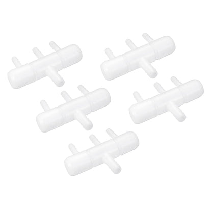 uxcell 5Pcs 8mm to 5.5mm 3 Ways Air Line Tubing Splitter Connector Fish Tank Oxygen Pipe Air Tubing Adapter for Aquarium, White