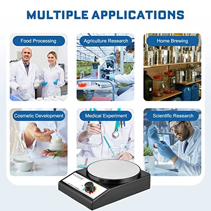 ANZESER Magnetic Stirrer with 4PCS Stir Bars Set Stir Plate with Stir Bar Retriever (NO Heating) 3000mL Magnetic Mixer 3000RPM Lab Stirrer