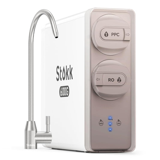 Stokk 8 Stage Reverse Osmosis Water Filter, 600 GPD Tankless Reverse Osmosis System, Under Sink RO Water Filtration System, Reduces PFAS TDS, 2:1 Pure to Drain, NSF/ANSI 58& 42, FCC Listed, S1 Pro