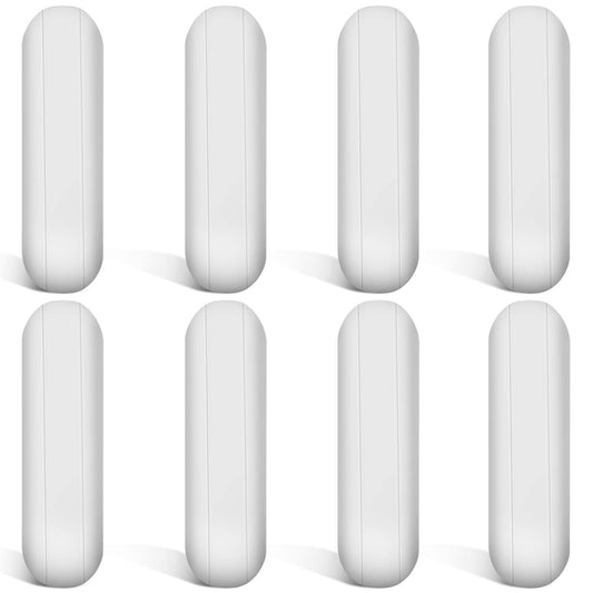 Weewooday 8 Pieces PTFE Magnetic Mixer Stirrer Bar, White Color Stainless Steel Laboratory PTFE Stir Plate Bar, Mixing Plate Magnet Stick (30 mm/ 1.18 Inch)
