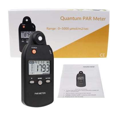 Quantum PAR Meter Full-Spectrum High Precision PPFD Tester for Photosynthetic Activity of Indoor and Outdoor Plants 400-700nm Light Lux Tester