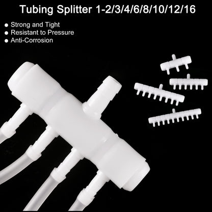 uxcell 5Pcs 8mm to 5.5mm 3 Ways Air Line Tubing Splitter Connector Fish Tank Oxygen Pipe Air Tubing Adapter for Aquarium, White