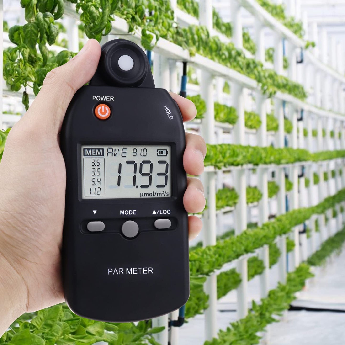 Quantum PAR Meter Full-Spectrum High Precision PPFD Tester for Photosynthetic Activity of Indoor and Outdoor Plants 400-700nm Light Lux Tester