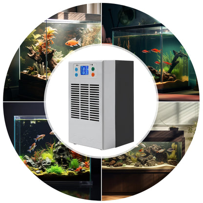 Jiabailie Aquarium Chiller,30L/7.93GAL Water Chiller for Fish Tank w/Water Pump,100W Hydroponics Water Cooler Fish Tank Chiller Constant Temperature Cooling System for Fish Tank,Jellyfish,Coral