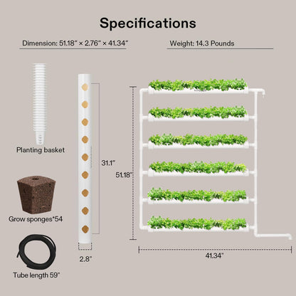 VIVOSUN Hydroponic Grow Kit, 54 Plant Sites