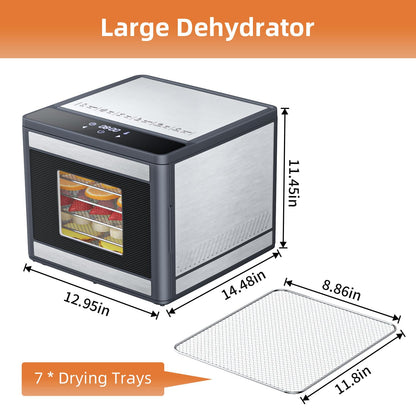 Food Dehydrator Machine for Jerky Beef: TINANA Stainless Steel Food Dryer for Meat - Digital Food Dehydrater for Fruit Herbs
