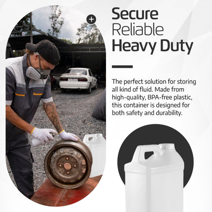 2.5 Gallon Water Jug – Heavy-Duty HDPE Carboy for Automotive Oil, Chemical & Liquid Storage – 10 Quart Mixing Container with Secure Lid – Made in USA