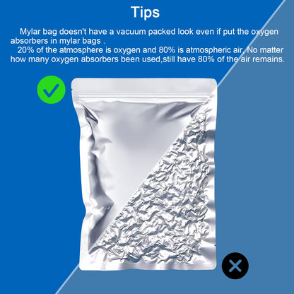 500cc Oxygen Absorbers for Food Storage - 100 Count (20x Packs of 5) - for Long Term Food Storage & Survival, Mylar Bags, Canning, Harvest Right Freeze Dryer, Dehydrated, and Preserved Foods