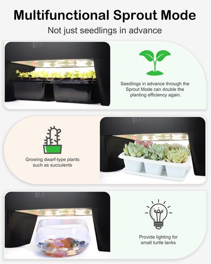 DRYADES Hydroponic Growing System Kit 16 Pods, Smart Herb Garden with Sprout Mode Can Seedling in Advance & 24W Full Spectrum LED Grow Light, Indoor Garden Planter for Home/Office/School (Black)