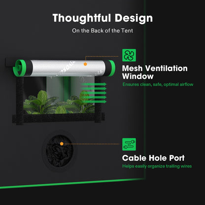 VIVOSUN Small Grow Tent for Aerogarden, Hydroponics Growing System, 20”x14”x21” Highly Reflective Mylar Indoor Grow Tent with Sealed Bottom Design, Ventilation Window and Cable Hole Port