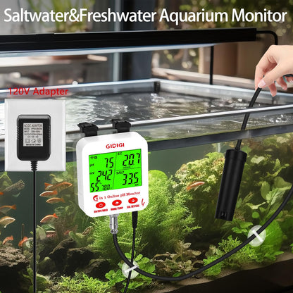 GIDIGI 8 in 1 pH Salt Monitor with Extra pH Calibration Kits