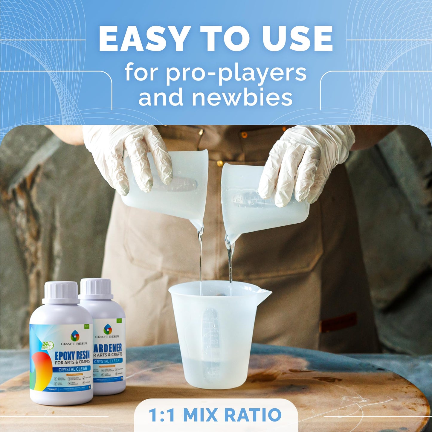 Craft Resin 1 Gallon Clear Epoxy Kit – Food Safe, UV Resistant, Beginner-Friendly