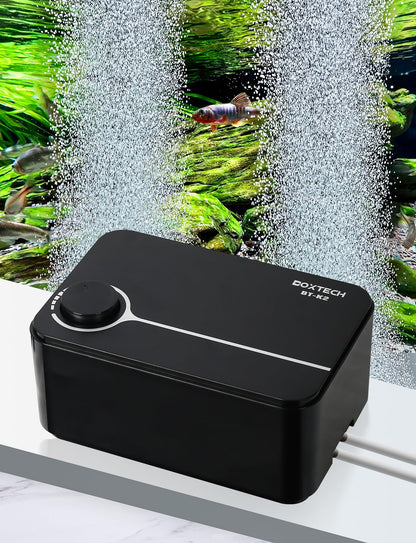 UPETTOOLS Aquarium Air Pump, Ultra-Quiet Powerful Fish Tank Bubbler Aerator 5W 4L/min, Adjustable Dual Outlet Air Pump for Fish Tank 10-180 Gallon