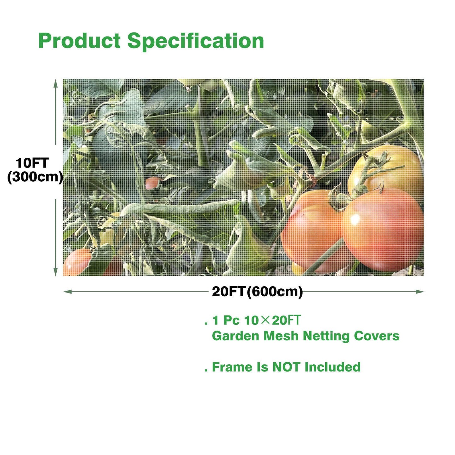 Garden Netting, 10'x20' Ultra Fine Insect Netting for Plants Trees Vegetables, Mesh Protection Netting Fruits Flowers Crops Greenhouse Row Covers Raised Beds Bug Screen Barrier Net