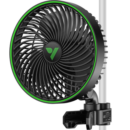 VIVOSUN AeroWave E6 Gen2, Grow Tent Clip Fan 6”, EC Motor, Smart Control, Powerful Oscillating Fan, Local Timer, Weatherproof IP54, for Hydroponics Circulation Cooling, Black